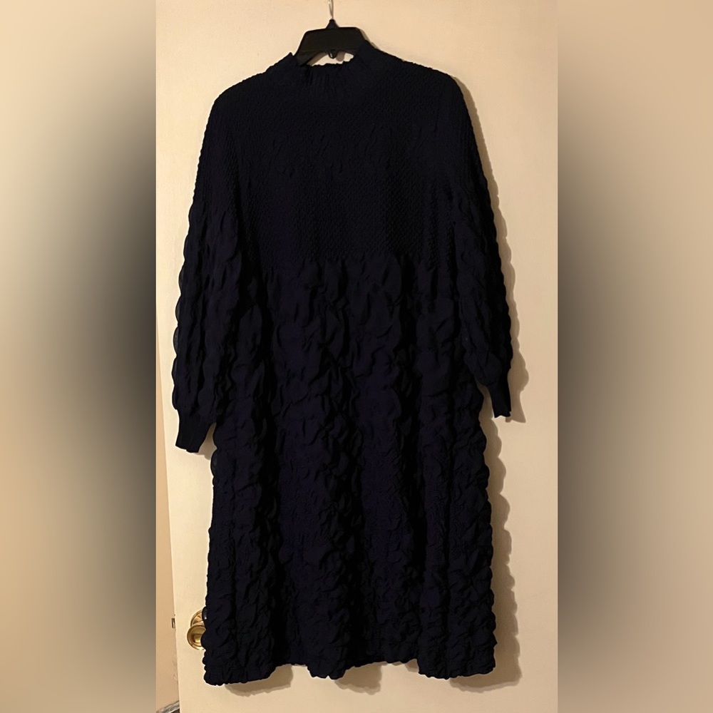 Elegant Navy Textured Dress